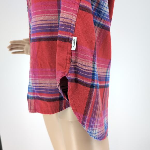 Orvis Women's Button Down Collared Long Sleeve Plaid Flannel Shirt - Size S -GUC - Picture 5 of 15